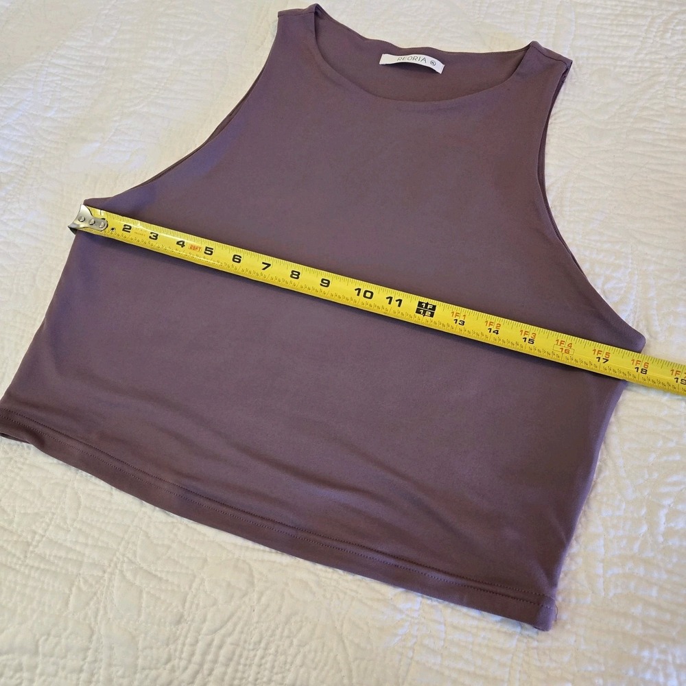 REORIA Sleeveless High Neck Double Lined Casual Basic Tank Plum XL - Picture 10 of 10